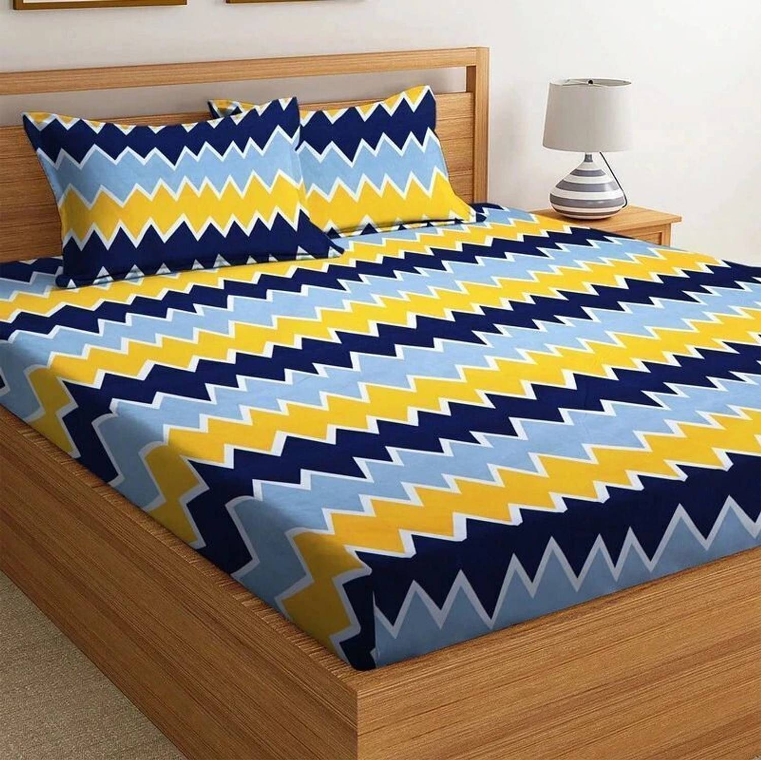 VAS COLLECTIONS Microfiber Double Flat 144 TC Printed 1 Bedsheet