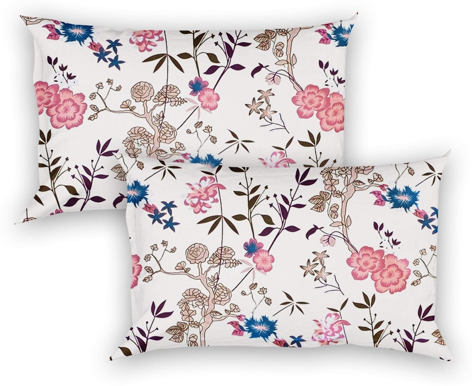 Image of CARLTON LONDON Microfiber Double Fitted (Elastic) 104 TC Printed 1 Bedsheet with 2 Pillow Covers