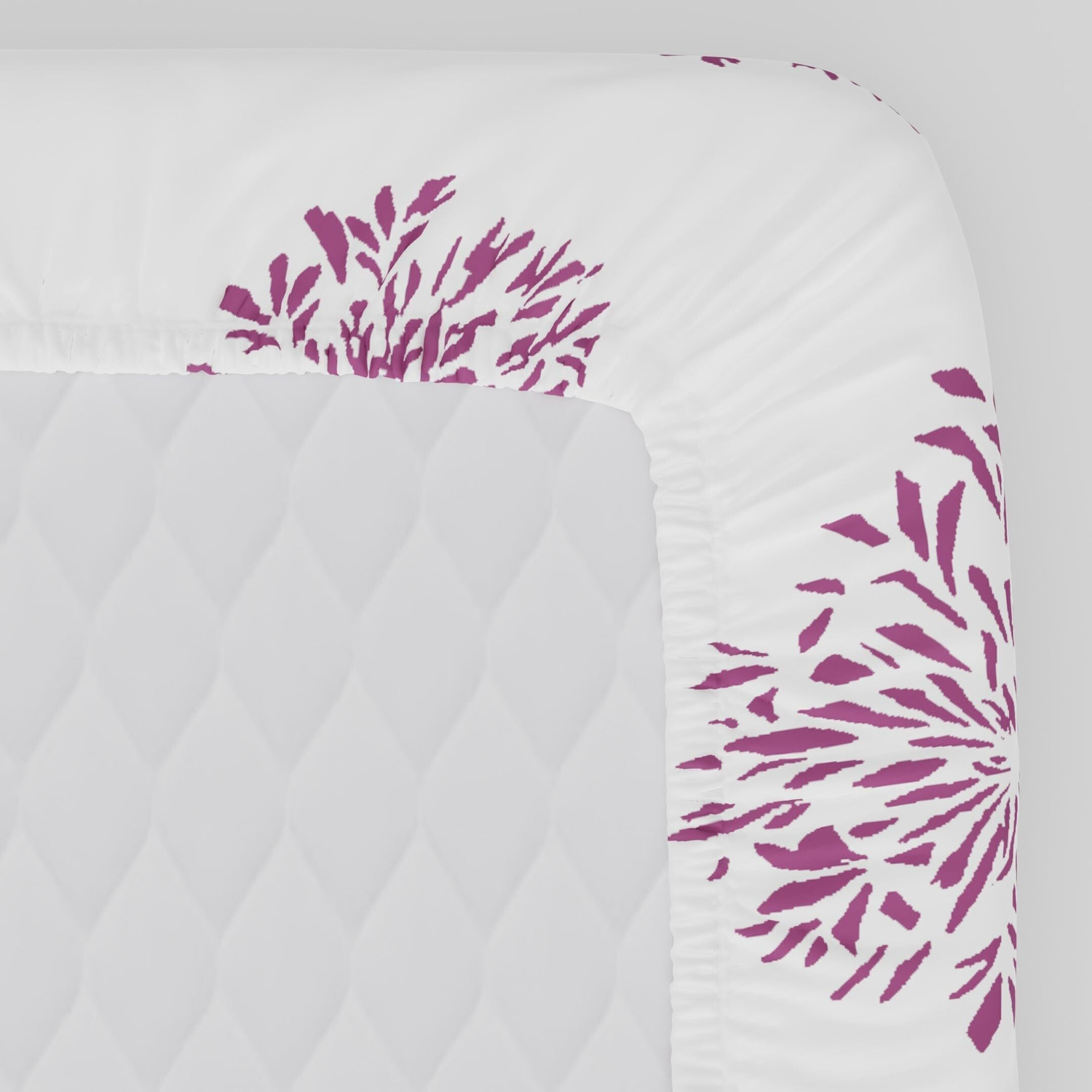 Image of Huesland Cotton Double Fitted (Elastic) 144 TC Floral 1 Bedsheet with 2 Pillow Covers