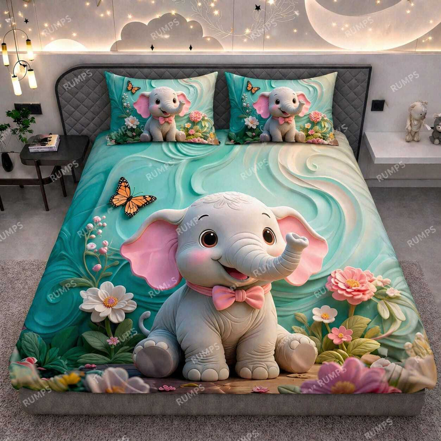 Image of Roxine Cotton King, Queen, Double Flat 380 TC Self Design 1 Bedsheet