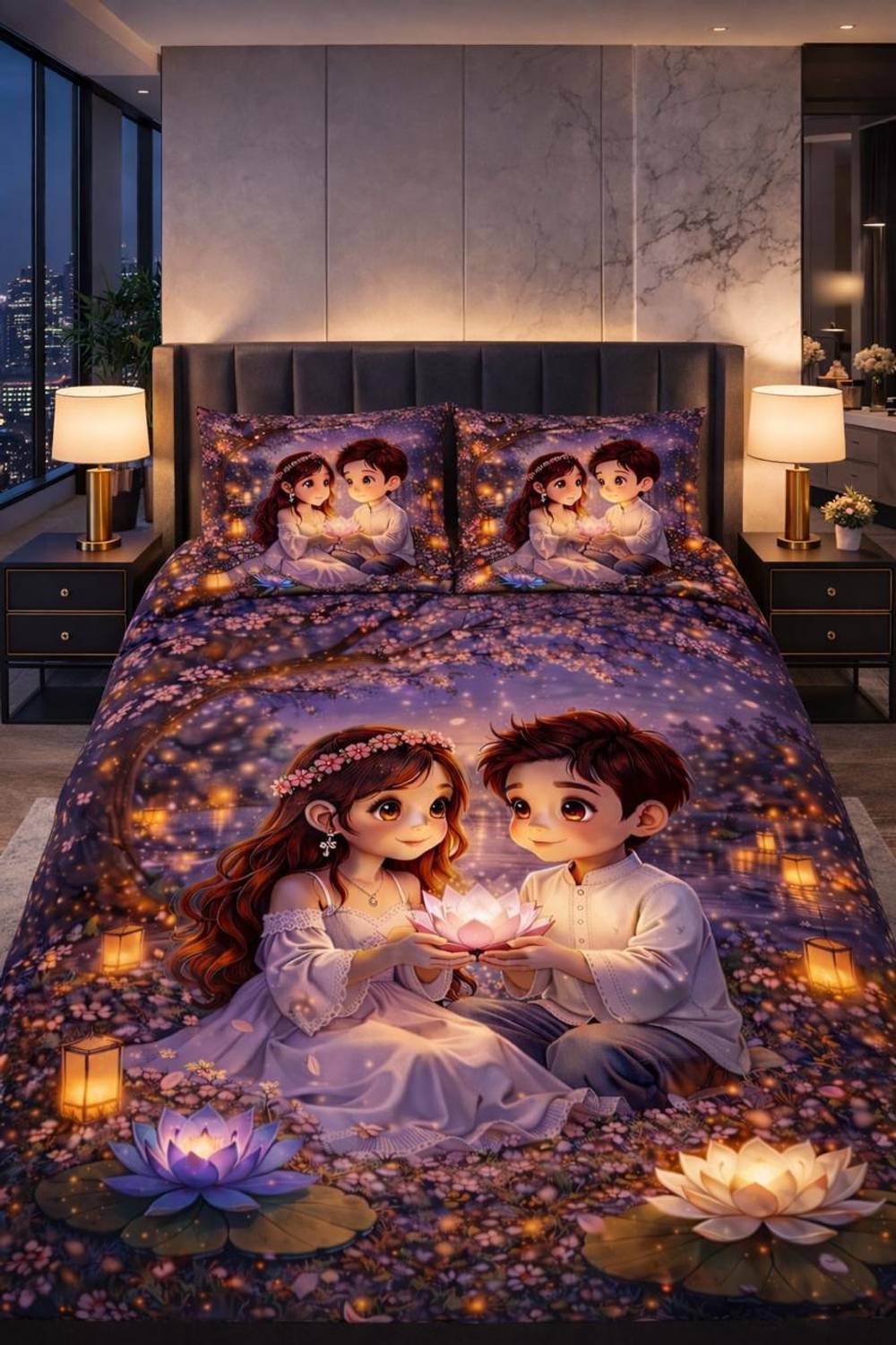 DECORWELL Polycotton King Flat 220 TC Cartoon 1 Bedsheet (Multico