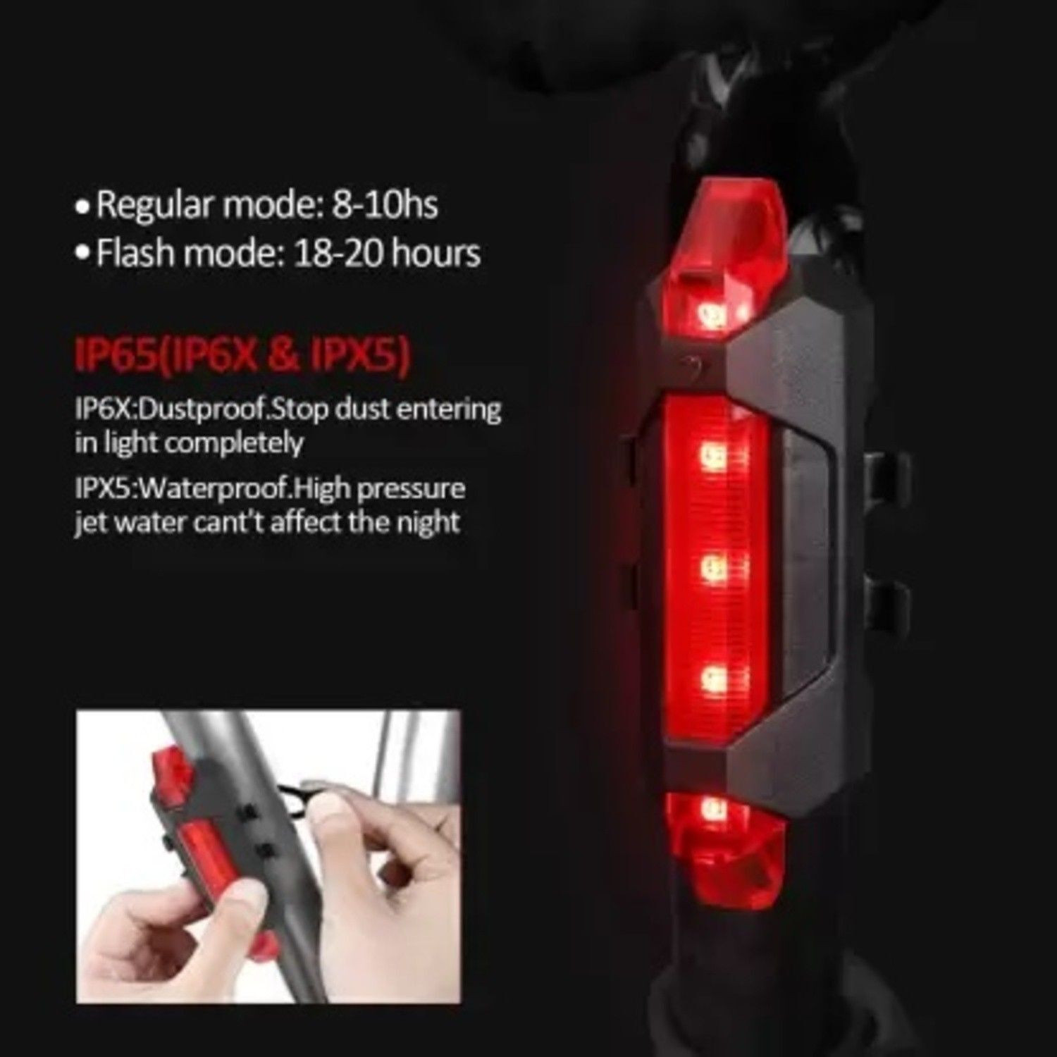Image of FABSPORTS USB Rechargeable Cycle Horn with Light Cycle Tail Light Cycle Blue Valve Light LED Front Rear Light Combo