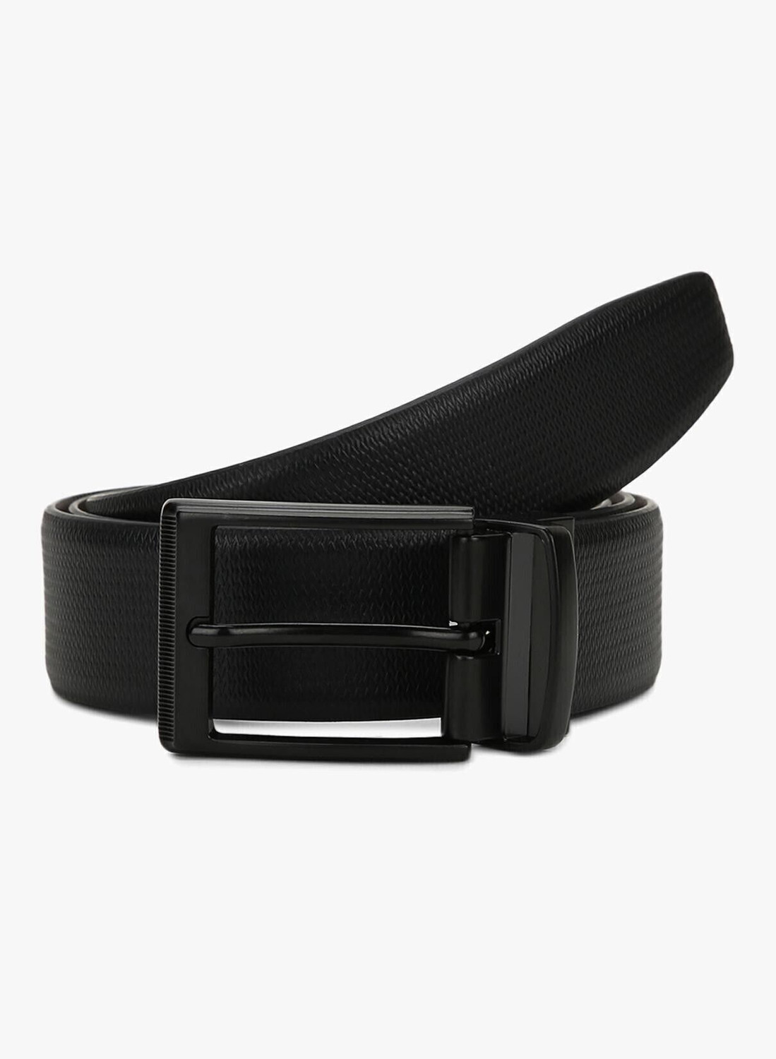 Image of Teakwood Men Formal Black, Brown Genuine Leather Reversible Belt