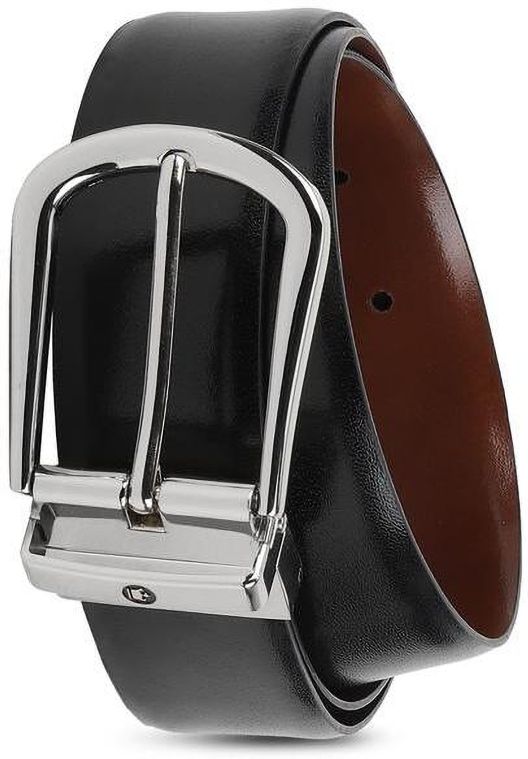 Image of LOUIS PHILIPPE Men Black Genuine Leather Belt