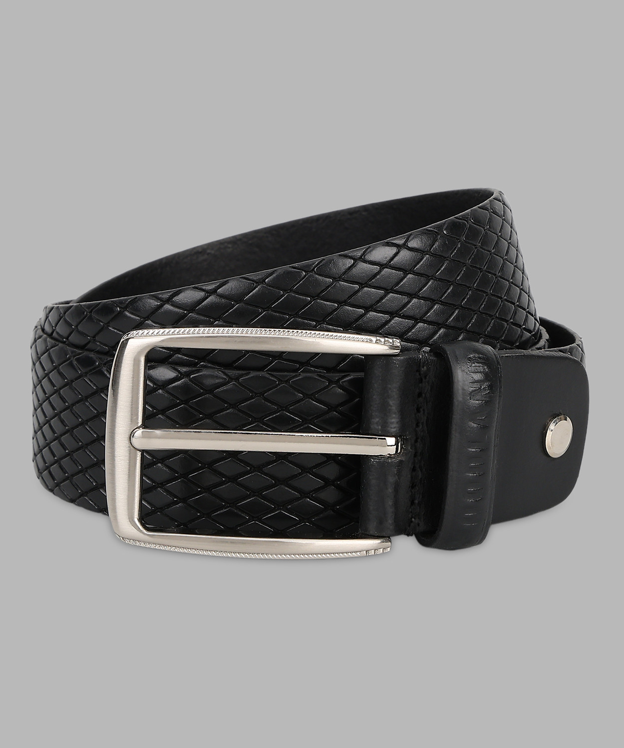 Image of WOODLAND Men Formal Black Genuine Leather Belt