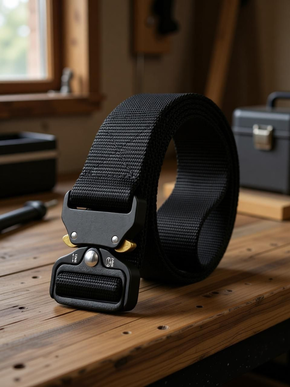 Image of HENEDA Men Casual Black Nylon Belt