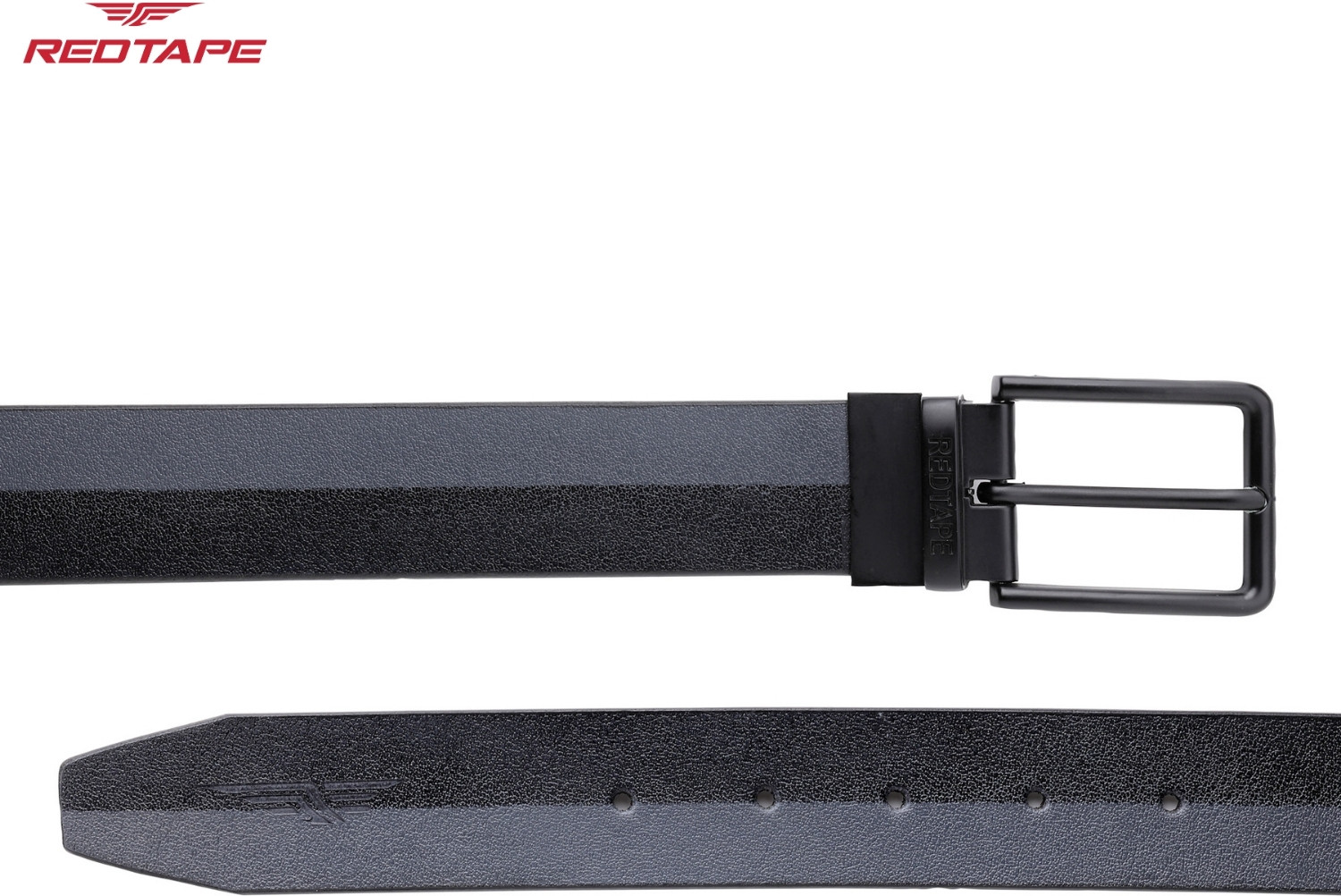 Image of RED TAPE Men Formal Black Genuine Leather Reversible Belt