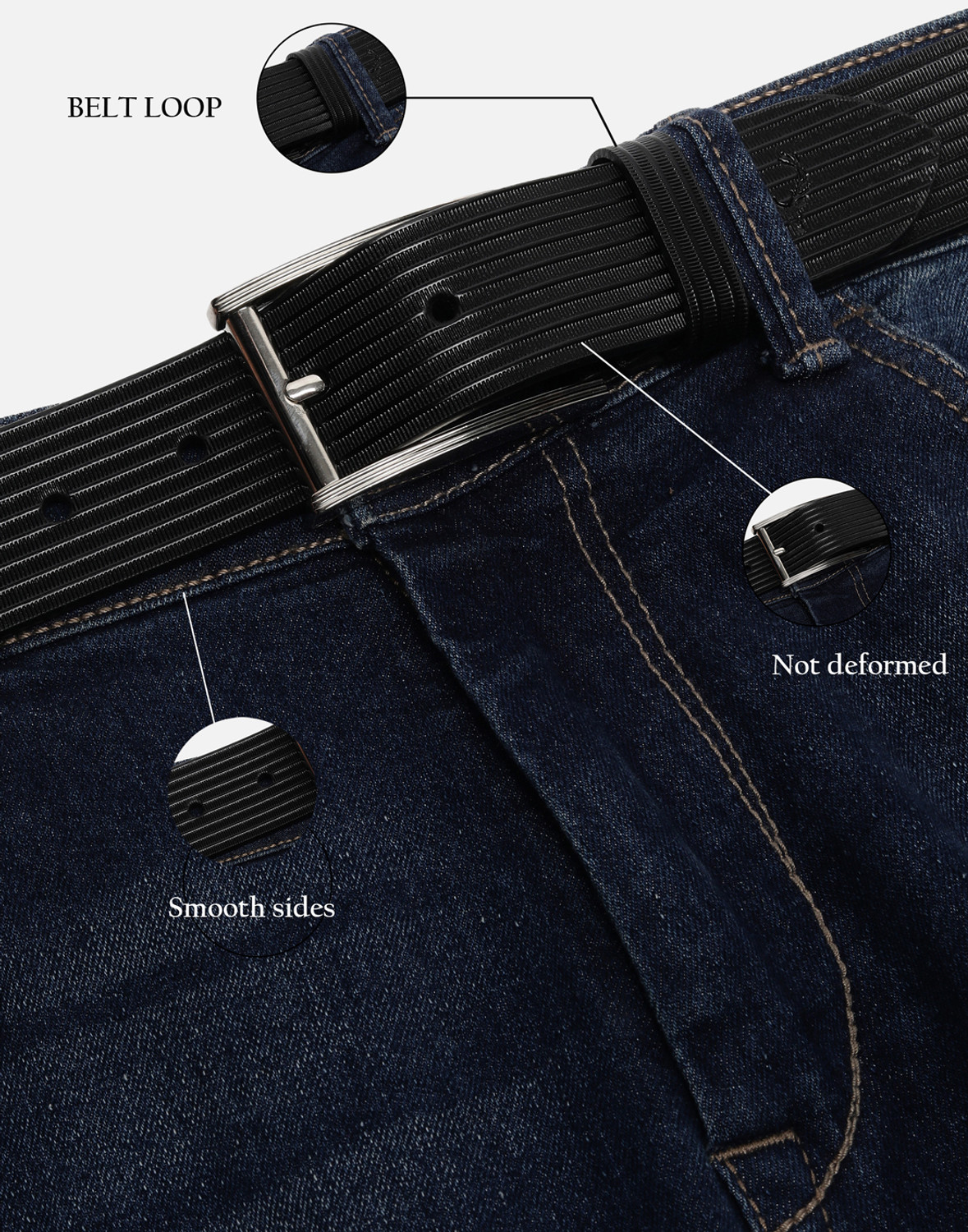 Image of Allen Solly Men Black Genuine Leather Belt
