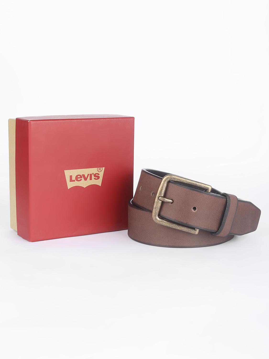 Image of LEVI'S Men Casual Brown Genuine Leather Belt
