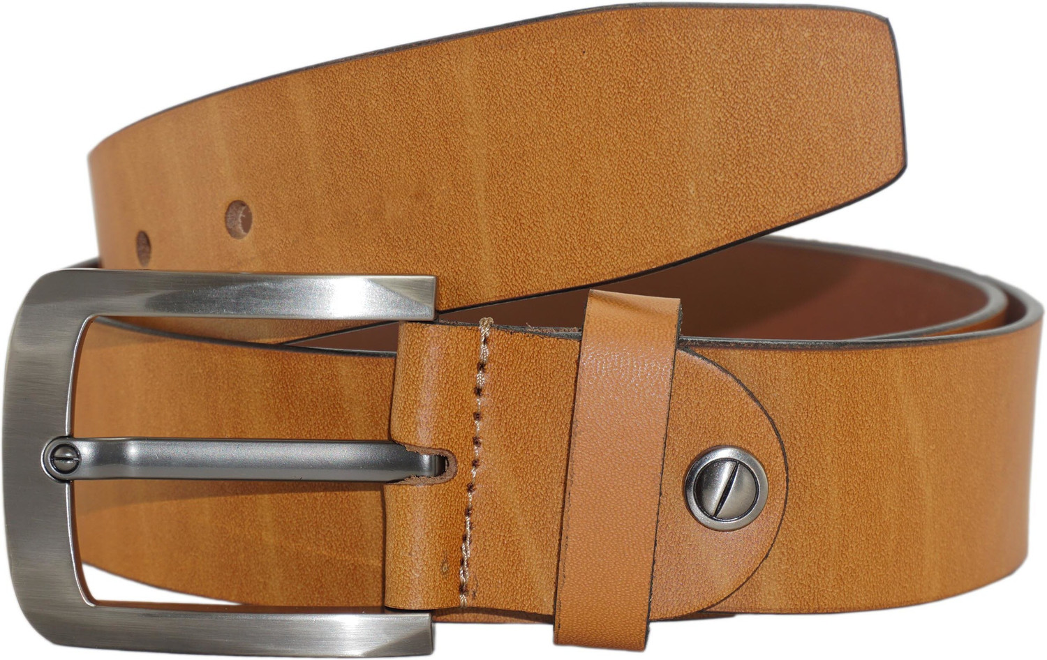 Image of GIL Men Party, Evening, Casual Tan Genuine Leather Belt