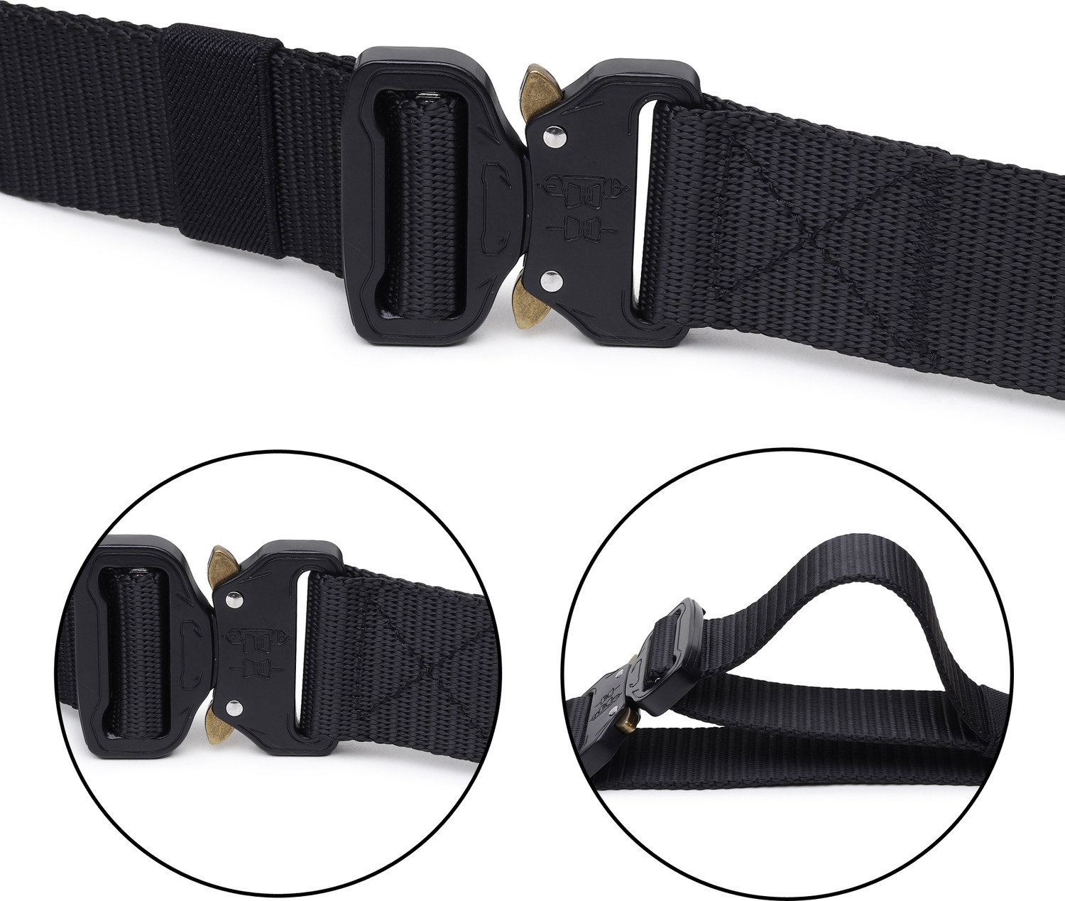 Image of LOOPA Men Casual Black Nylon Belt