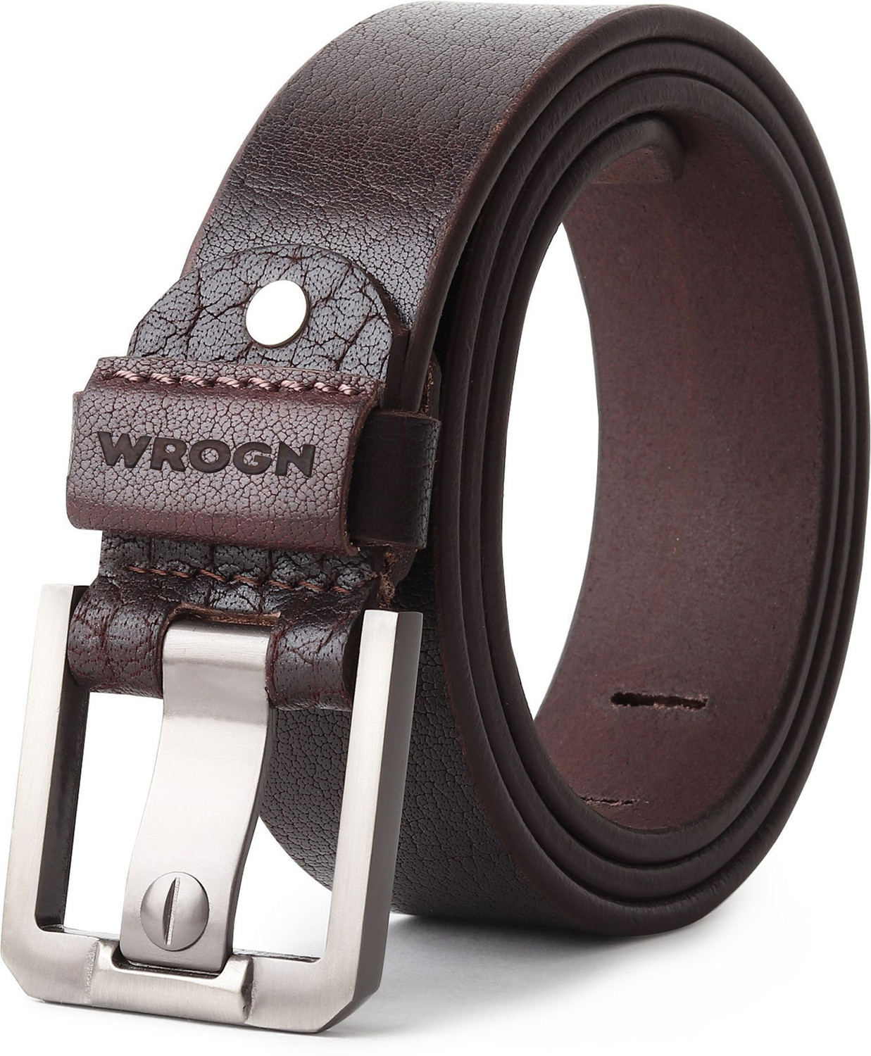 Image of WROGN Men Formal, Casual, Evening, Party Brown Genuine Leather Belt