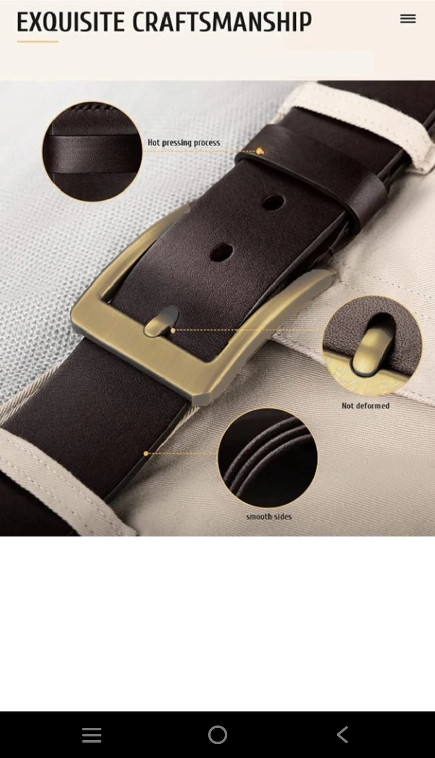 Image of PROVOGUE Men Formal Brown Genuine Leather Belt