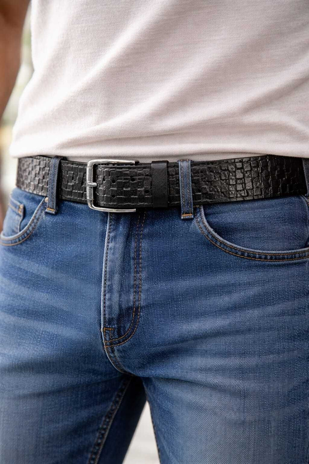 Image of gazala Men Casual, Formal Black Genuine Leather Belt