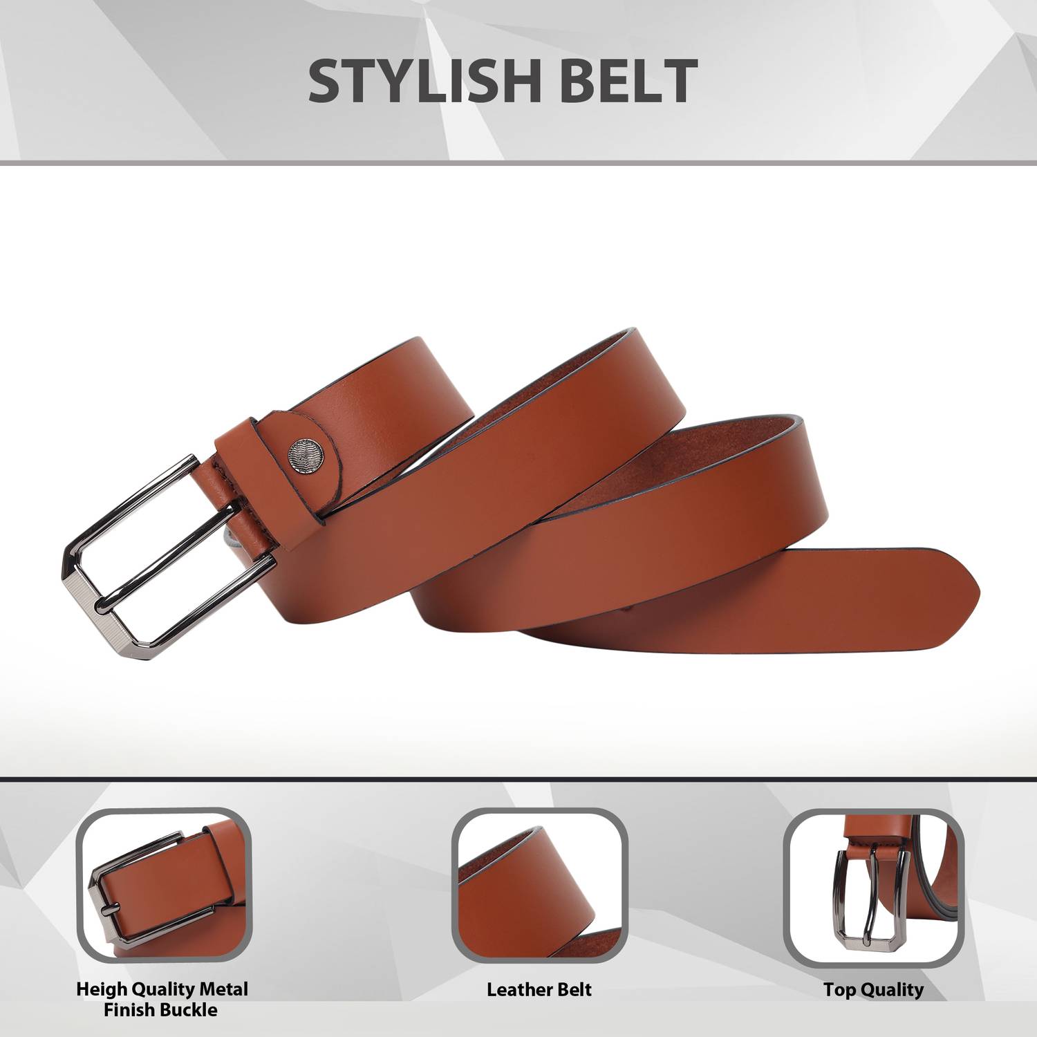 KILLER Men Tan Leather Belt - Image 2