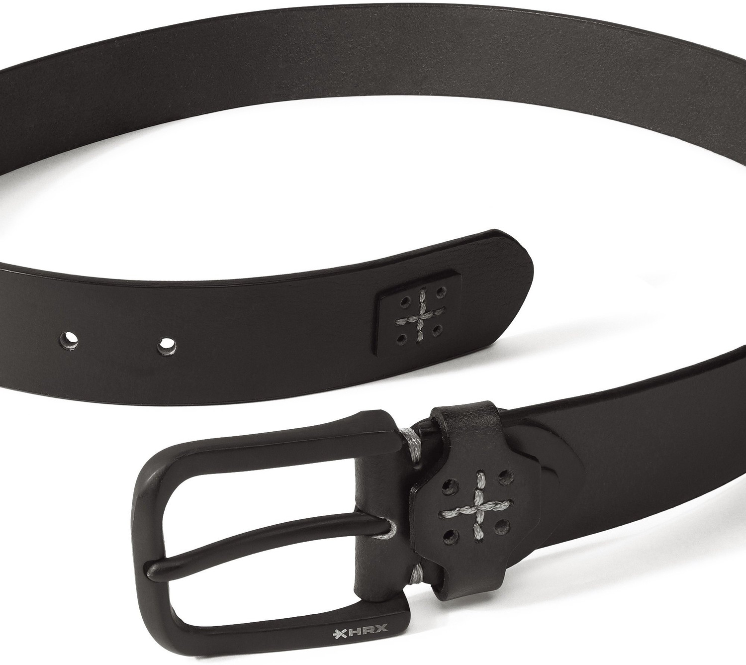 Image of HRX by Hrithik Roshan Men Casual Black Genuine Leather Belt