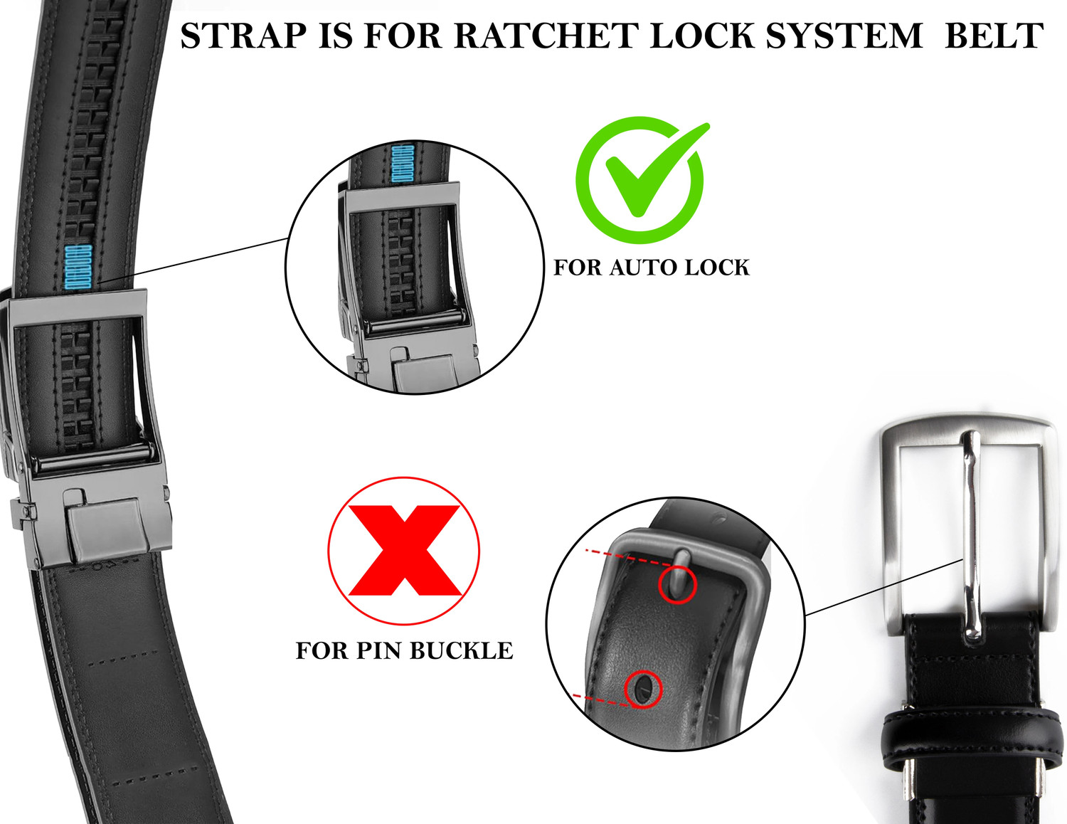 Image of CONTACTS Men Formal, Casual, Party Black Genuine Leather Belt