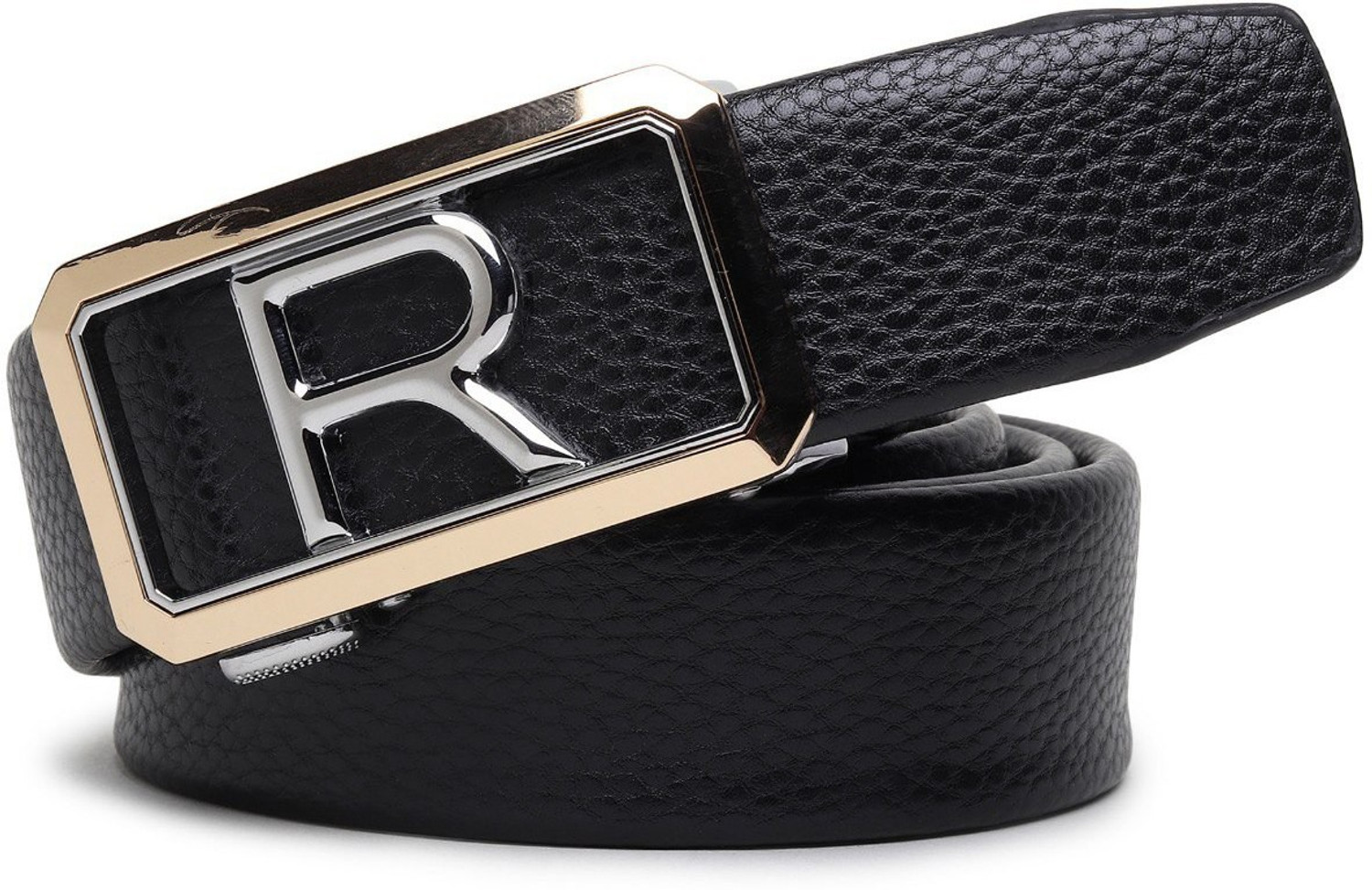 Image of ZACHARIAS Men Casual, Party, Formal Black, Gold Artificial Leather Belt
