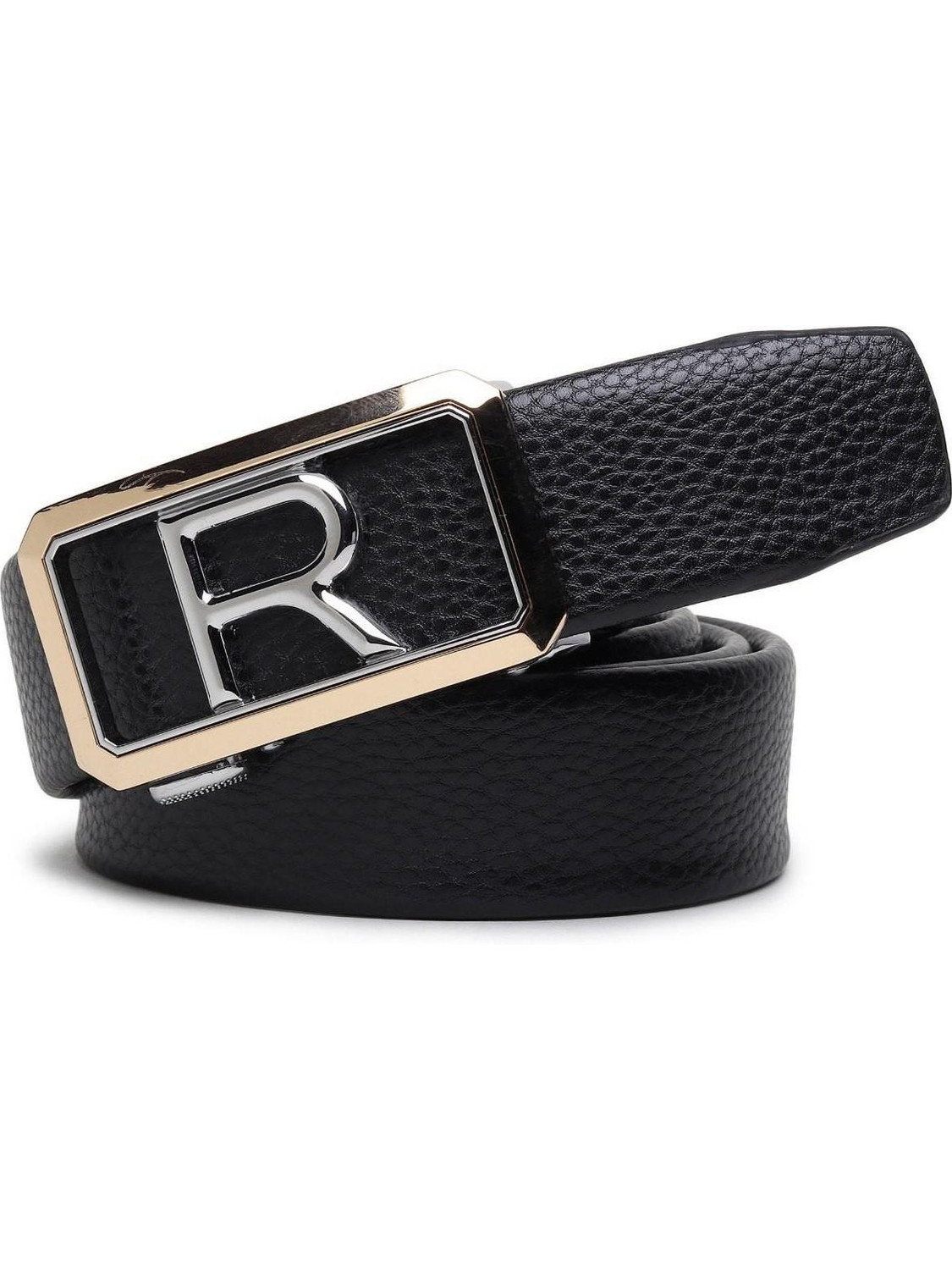Image of ZACHARIAS Men Casual, Party, Formal Black, Gold Artificial Leather Belt