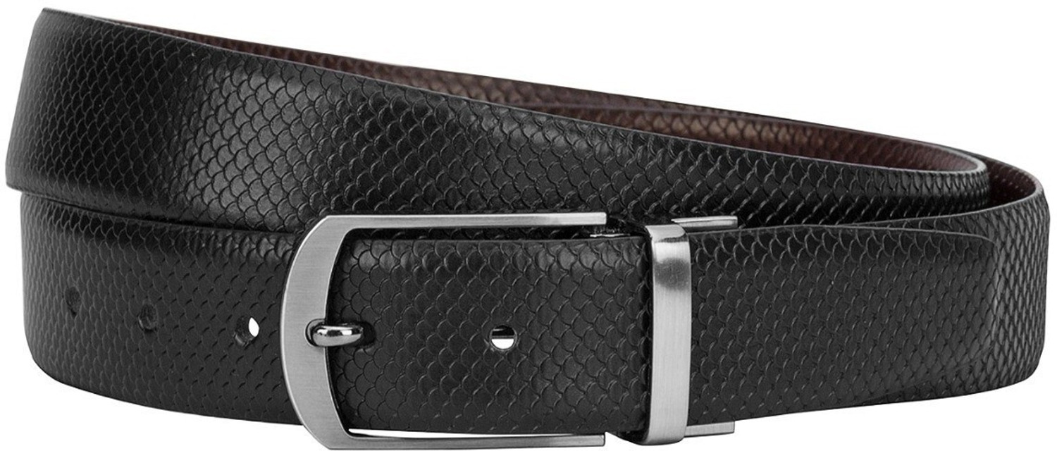 Image of SeeandWear Men Formal, Casual, Evening Black Genuine Leather Reversible Belt