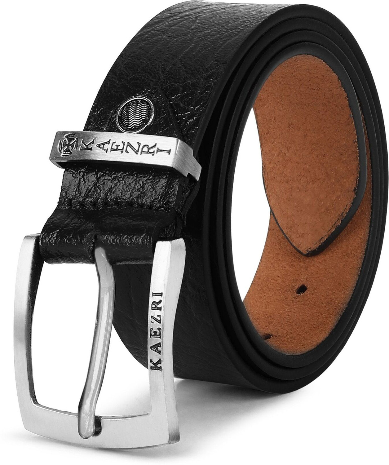 Image of KAEZRI Men Casual, Evening, Formal, Party Black Genuine Leather Belt
