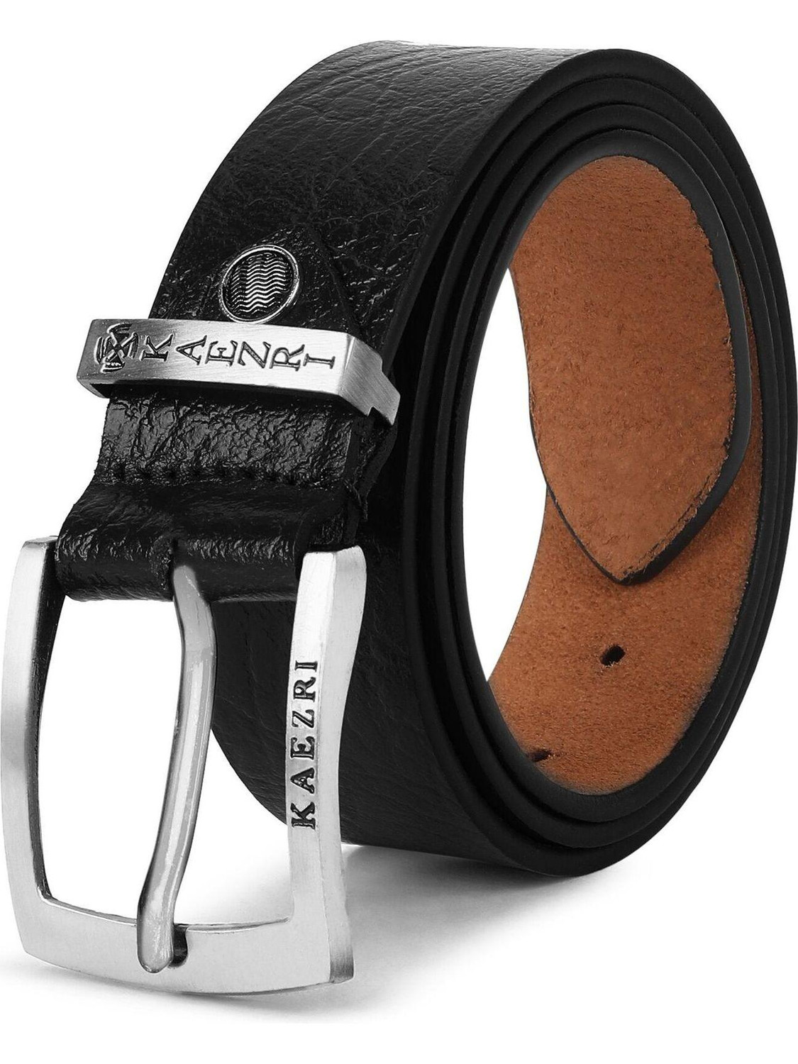 Image of KAEZRI Men Casual, Evening, Formal, Party Black Genuine Leather Belt
