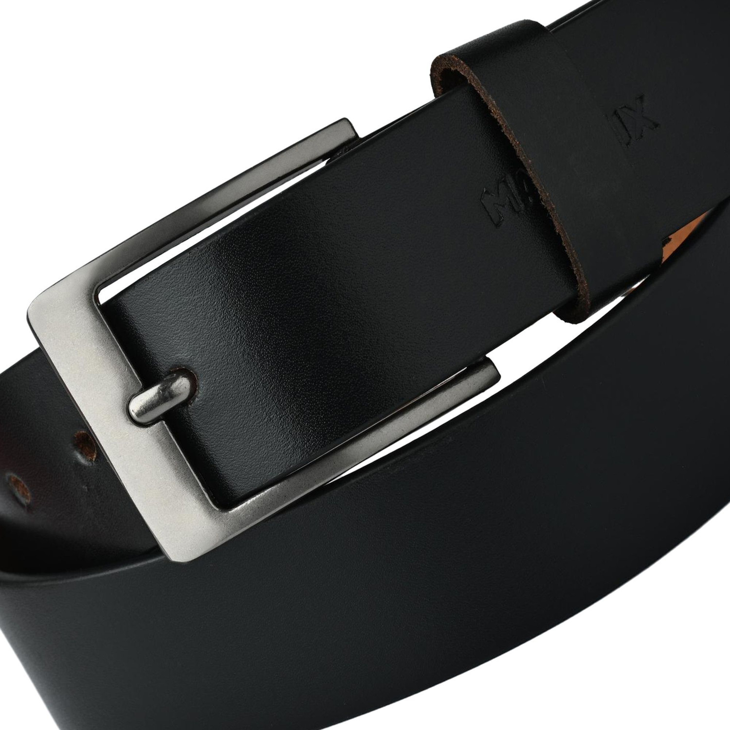 Image of MARKNIX Men Casual, Evening, Formal, Party Black Genuine Leather Belt