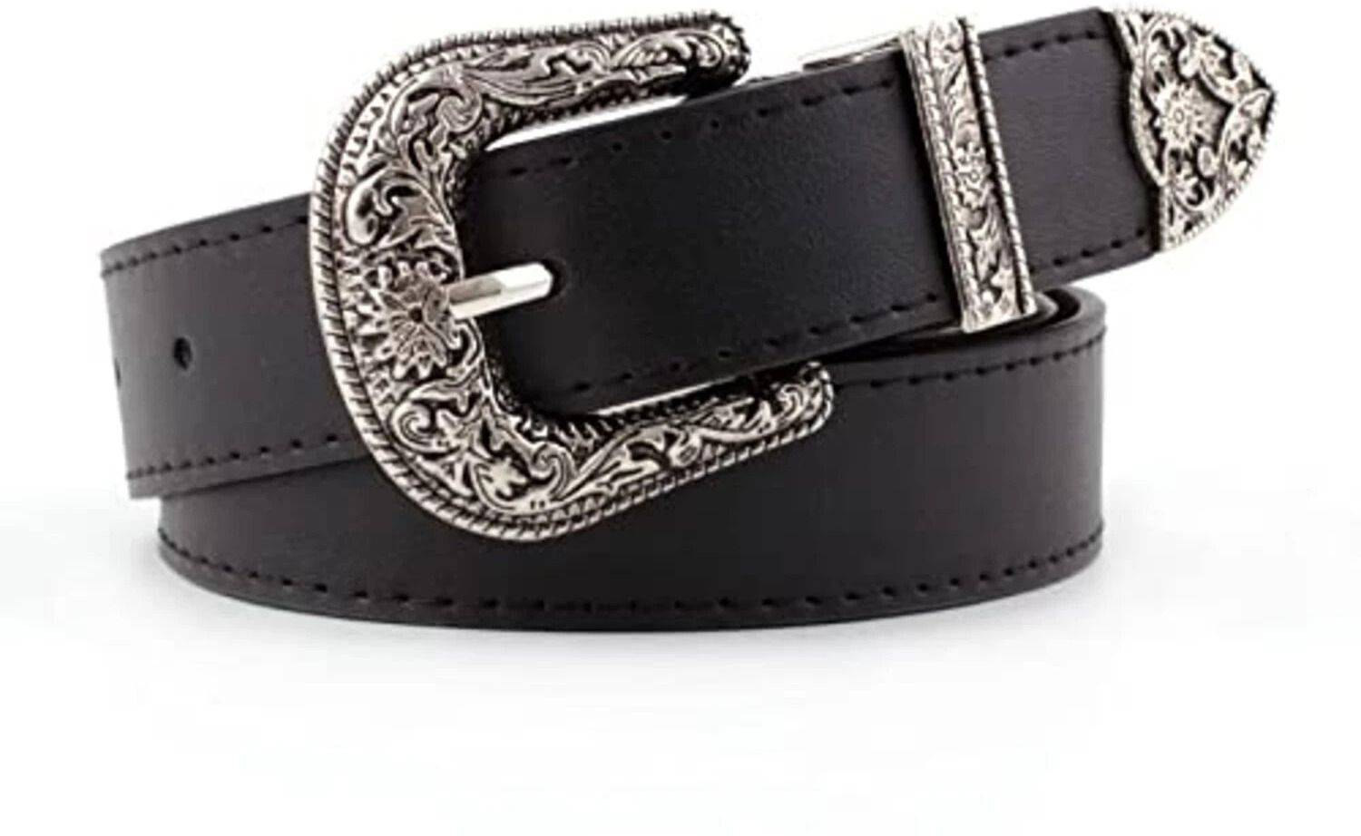 SYGA Women Black Genuine Leather Belt