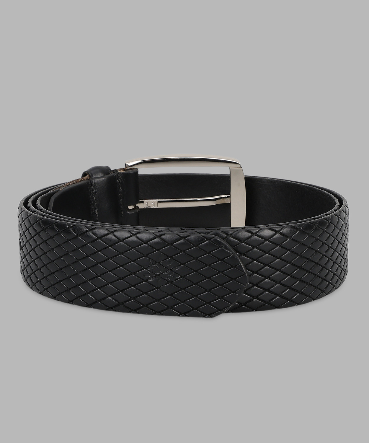 Image of WOODLAND Men Formal Black Genuine Leather Belt
