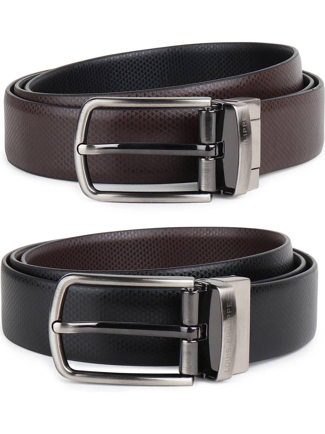 Louis Philippe Black, Brown Reversible Belt - Image 1