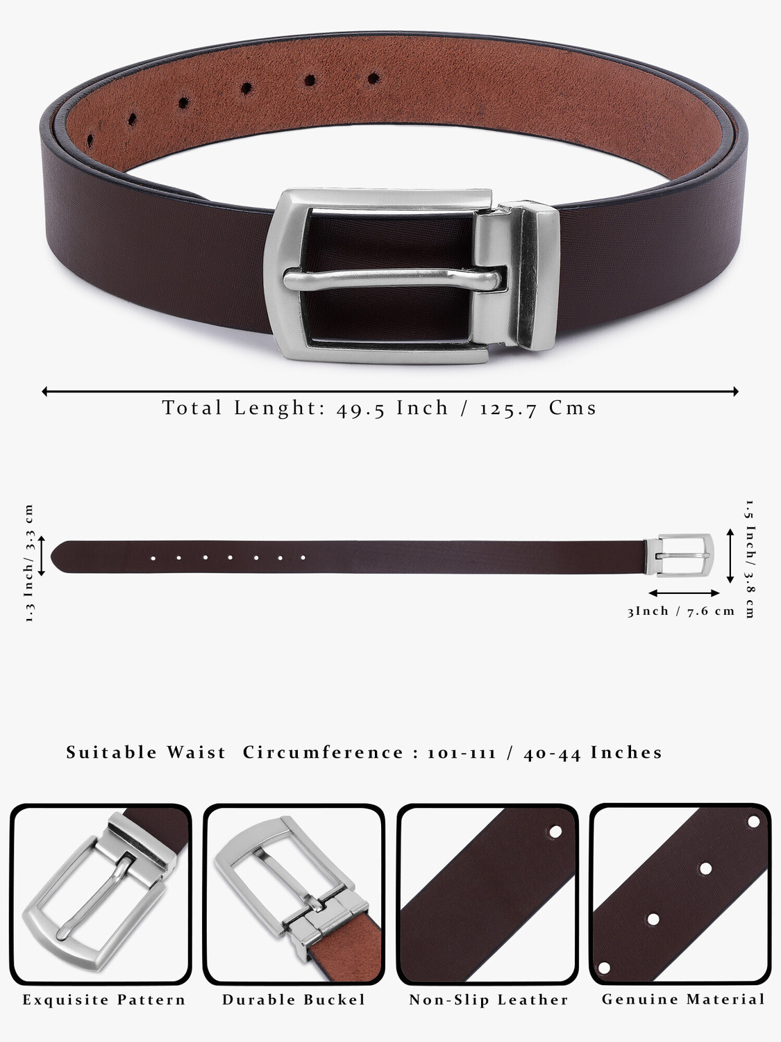 Image of KILLER Men Formal, Casual, Evening, Party Brown Artificial Leather Belt