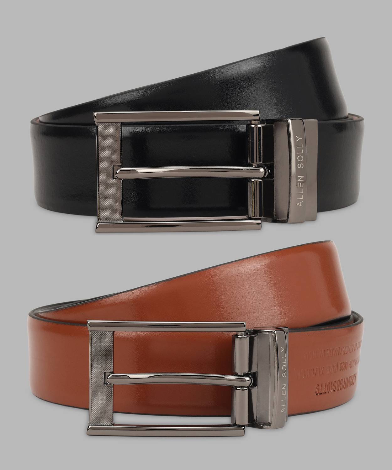 Allen Solly Men Black, Tan Leather Reversible Belt - Image 1