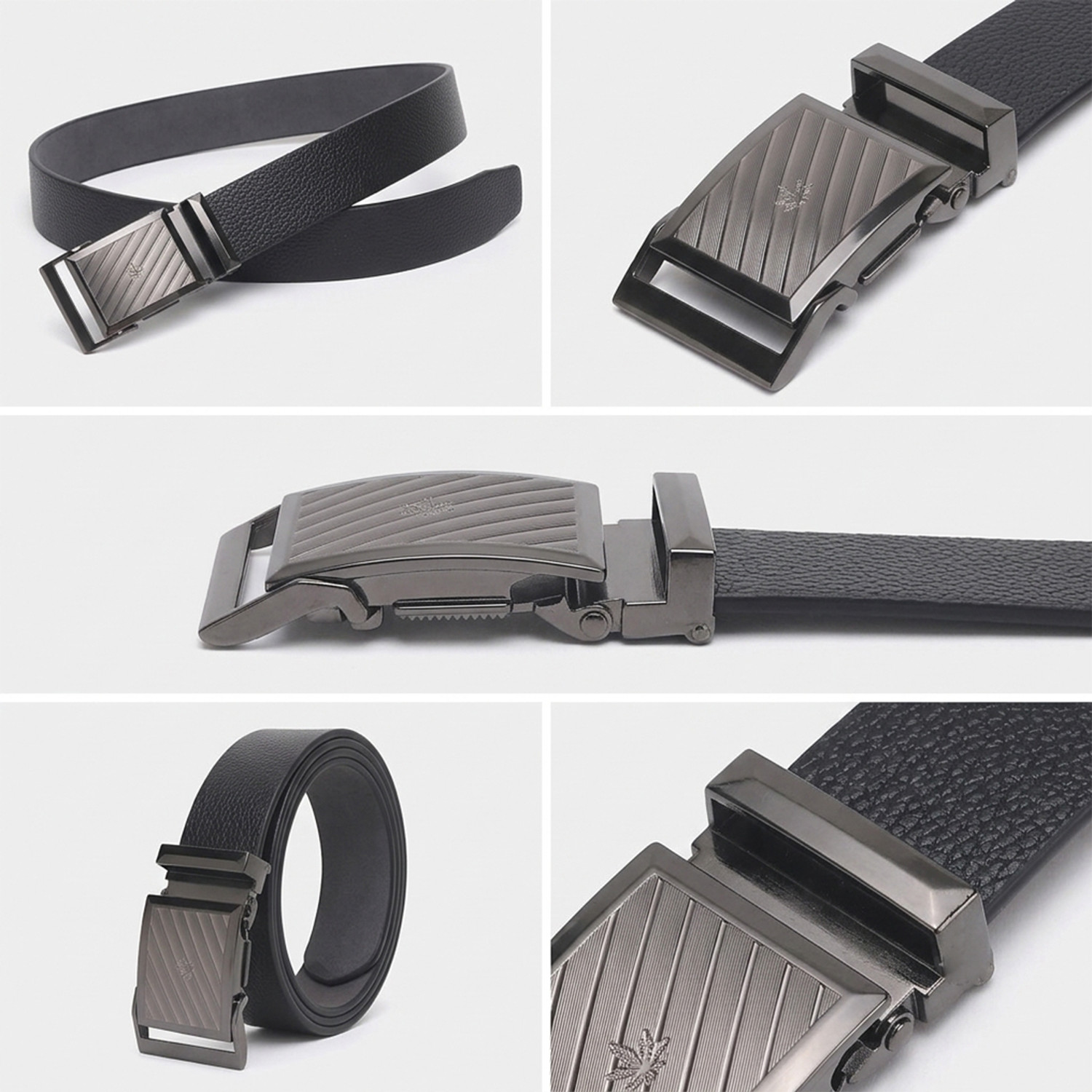 Image of Roadster Men Formal, Casual, Evening, Party Black Genuine Leather Belt