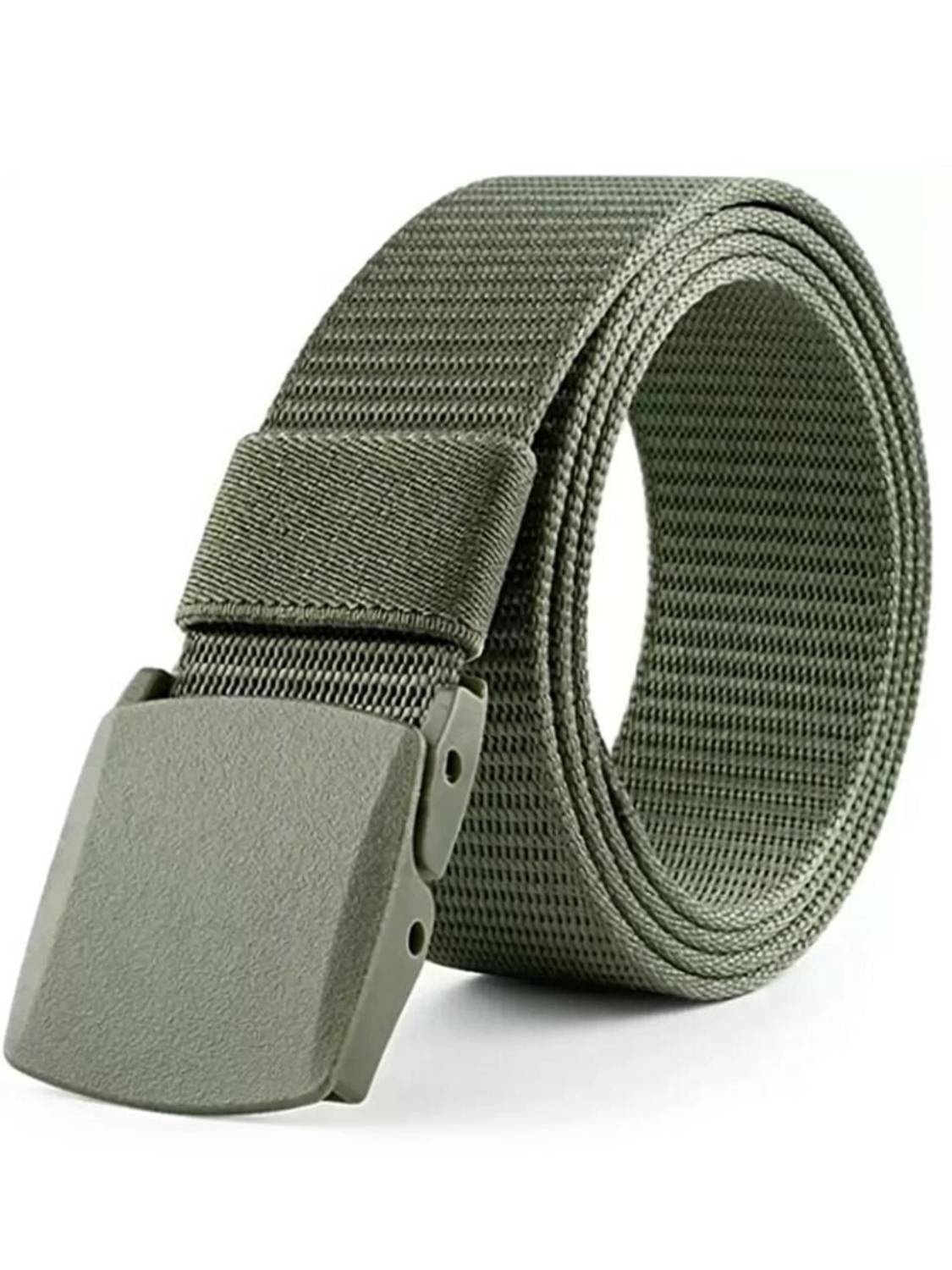 BELTLY Men Casual, Evening, Evening, Party Green Nylon Belt