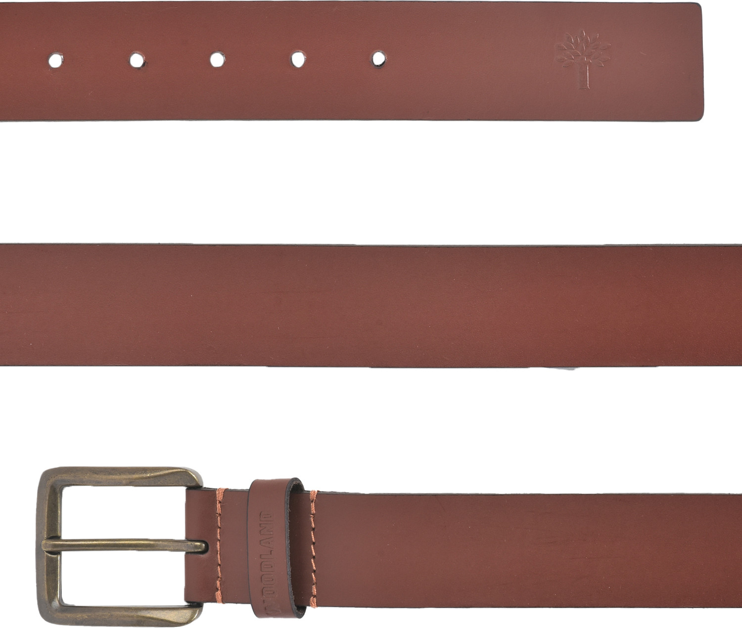 Image of WOODLAND Men Casual Tan Genuine Leather Belt