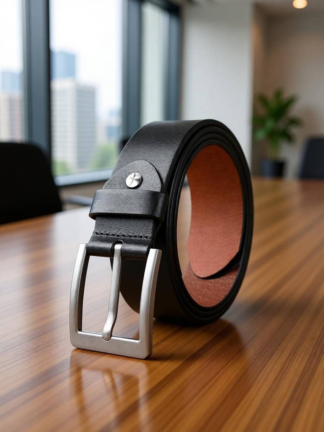 ROVERSOLE Men Black Brown Genuine Leather Belt - Image 2