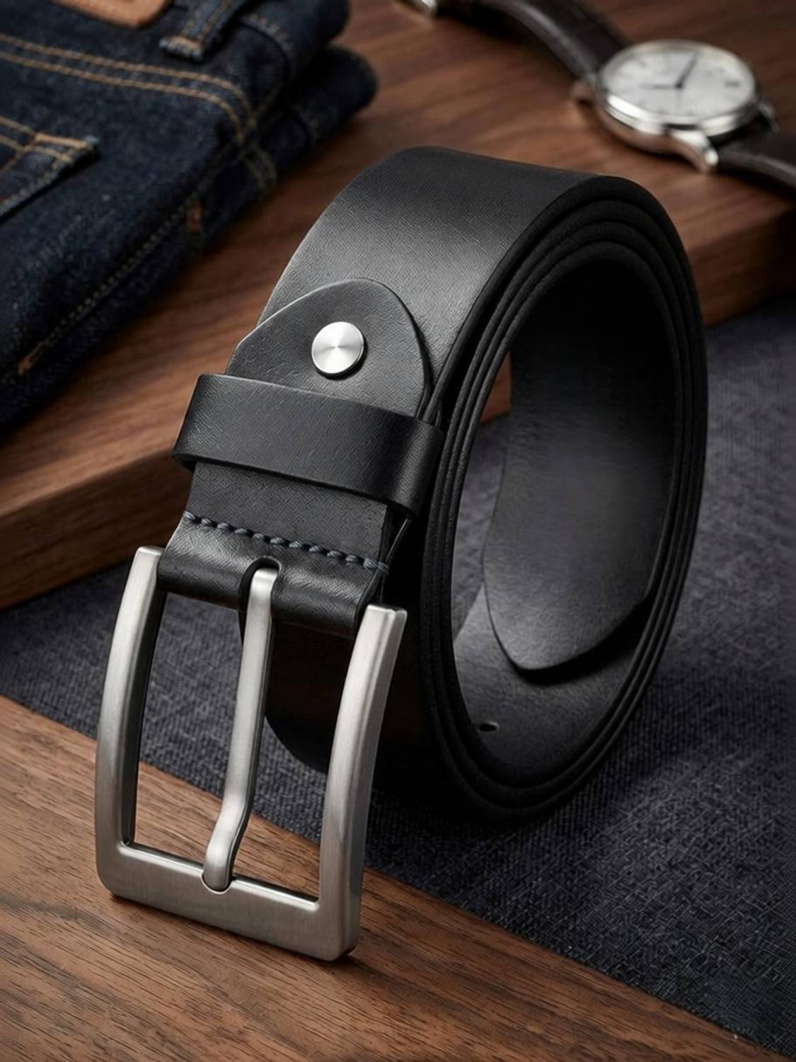 BELTZA Men Casual, Formal Black Genuine Leather Belt