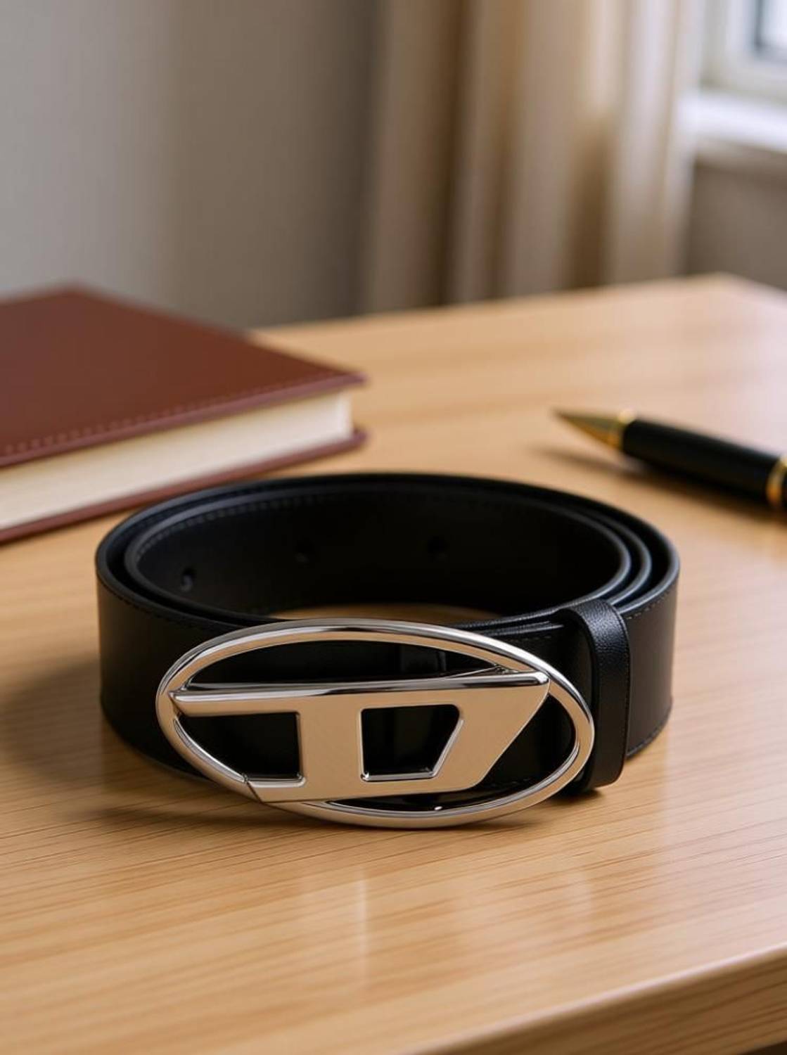 xelcis Men & Women Black Genuine Leather Belt - Image 2
