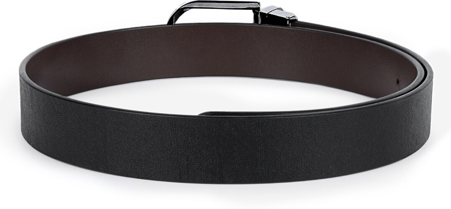 Image of LOUIS STITCH Men Formal Black Genuine Leather Reversible Belt