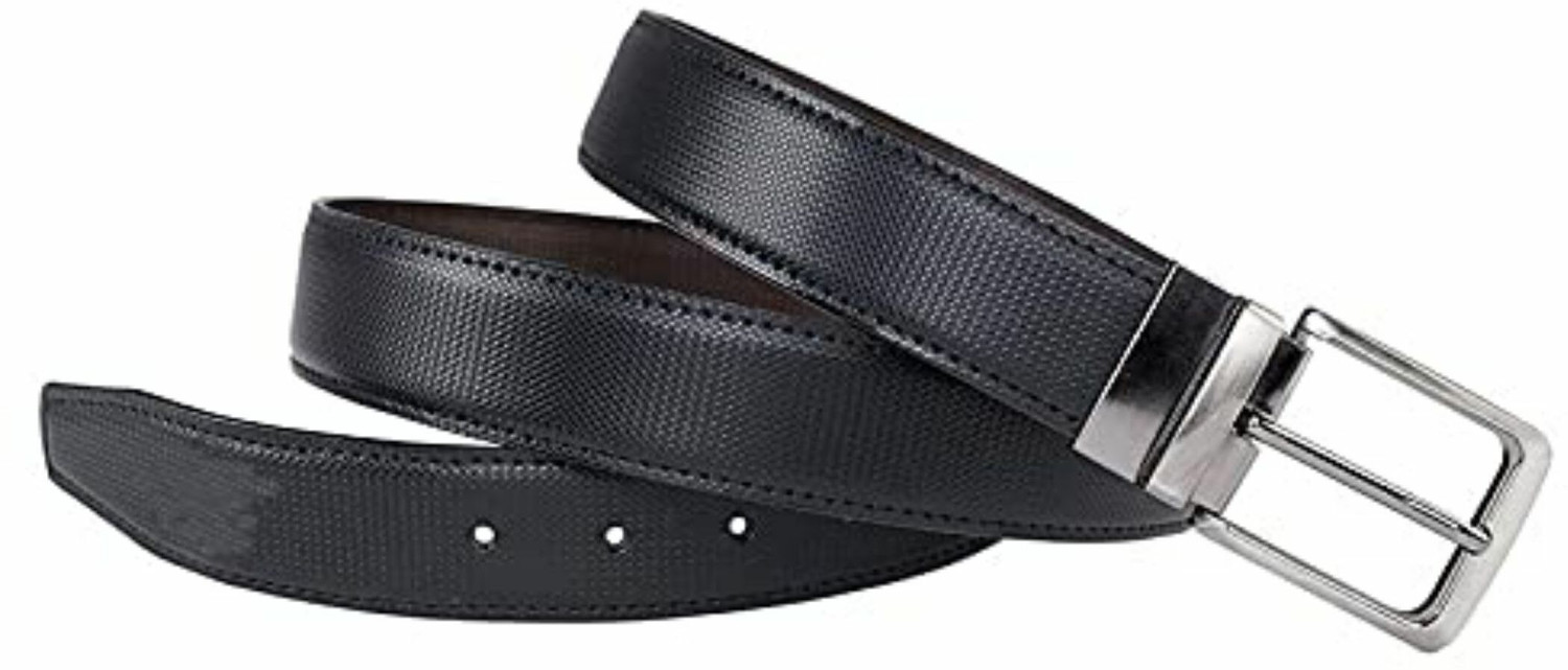 Image of USL Men Casual, Party, Formal, Evening Black Texas Leatherite, Artificial Leather Reversible Belt
