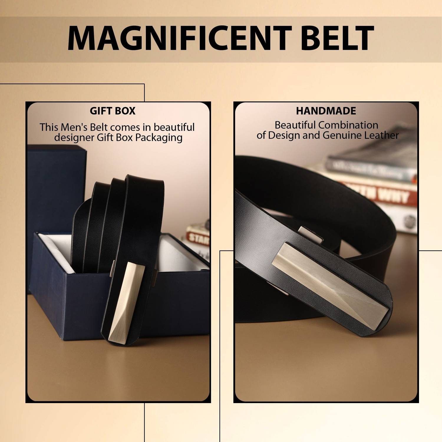Men Formal, Casual, Evening, Party Black Artificial Leather Belt - Image 4