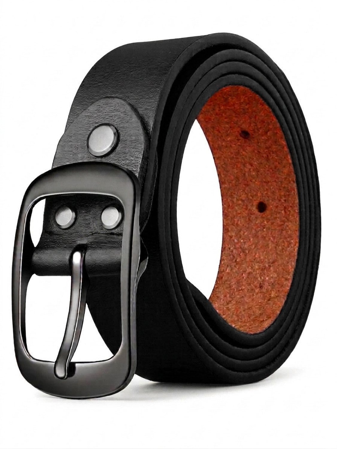 Image of Roadster Men Casual, Formal, Party, Evening Black Genuine Leather Belt