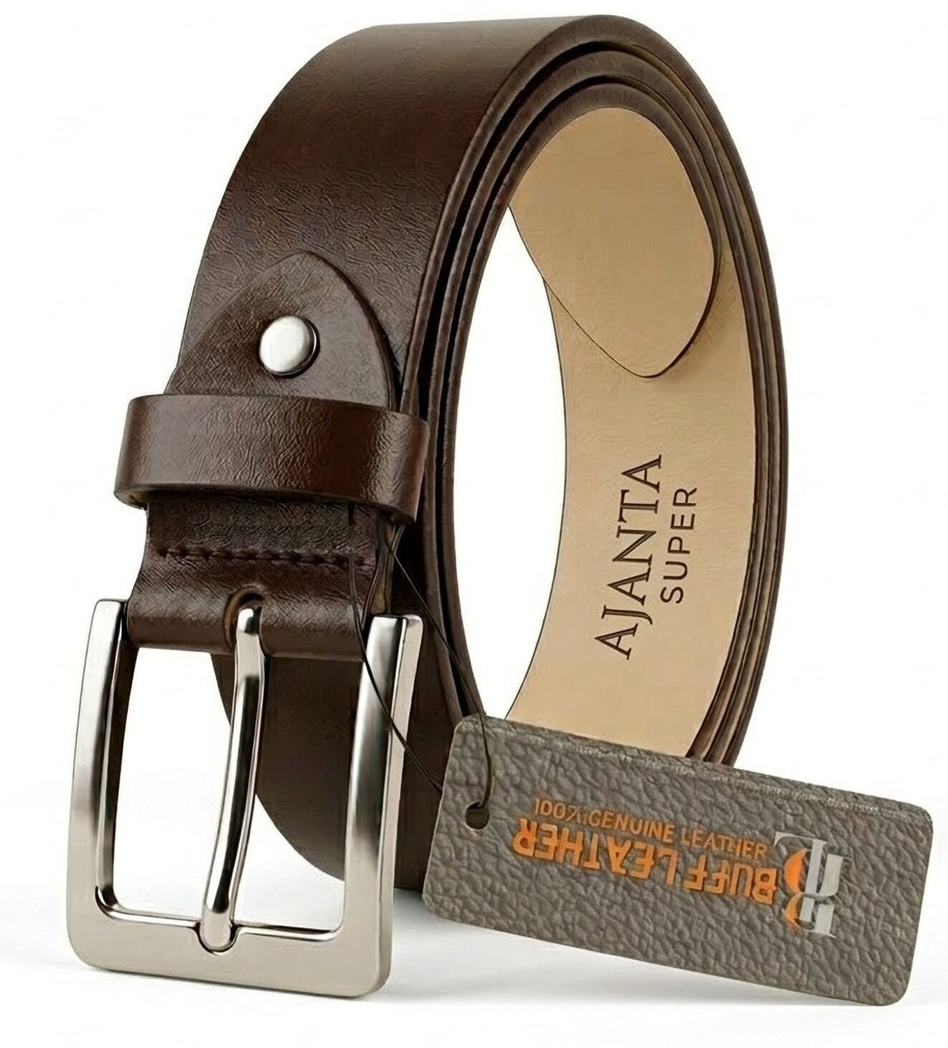 Image of Ajanta Super Men Casual, Formal Brown Genuine Leather Belt