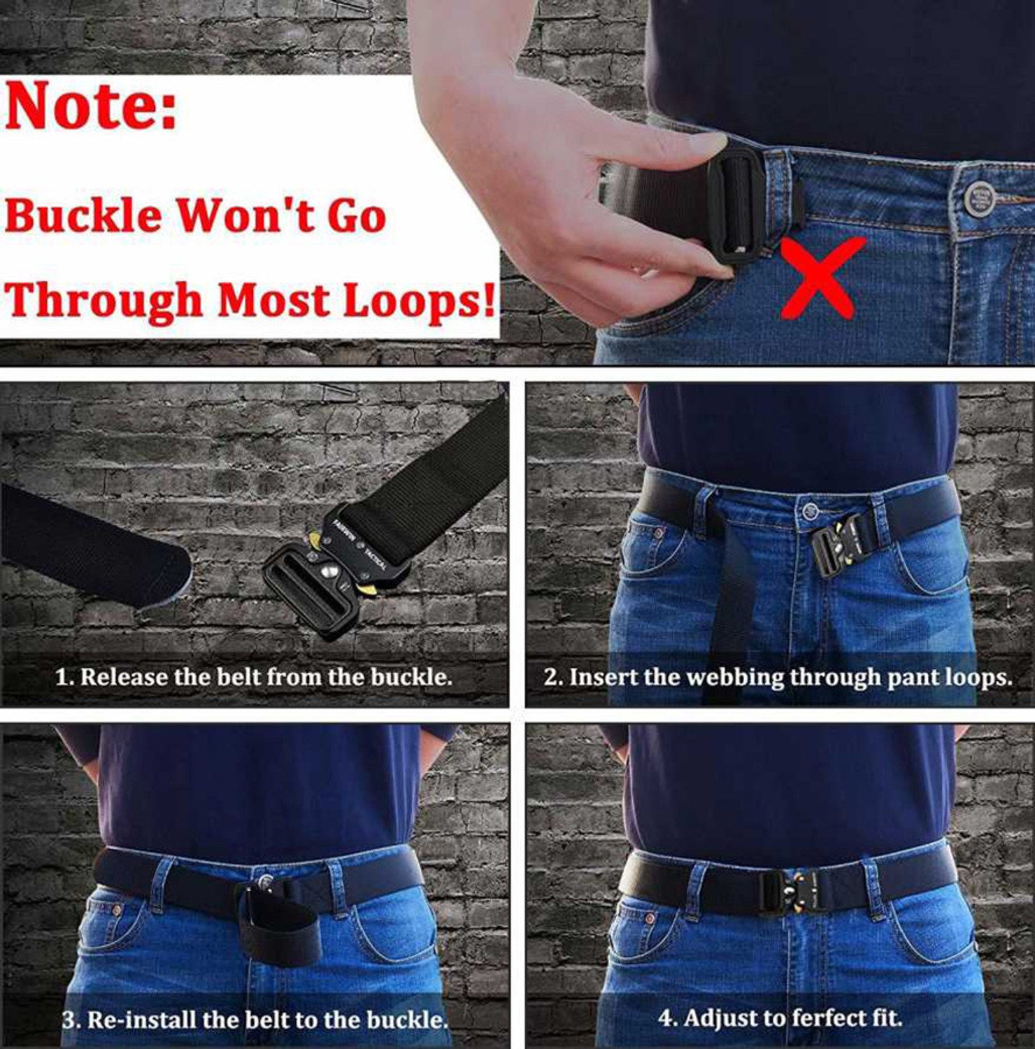 Image of LOOPA Men Casual Black Nylon Belt