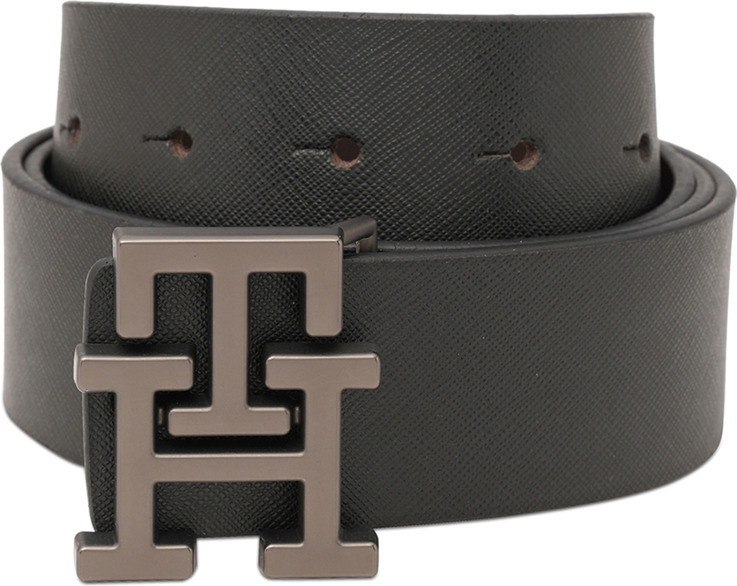 Image of TOMMY HILFIGER Men Casual Black Genuine Leather Reversible Belt