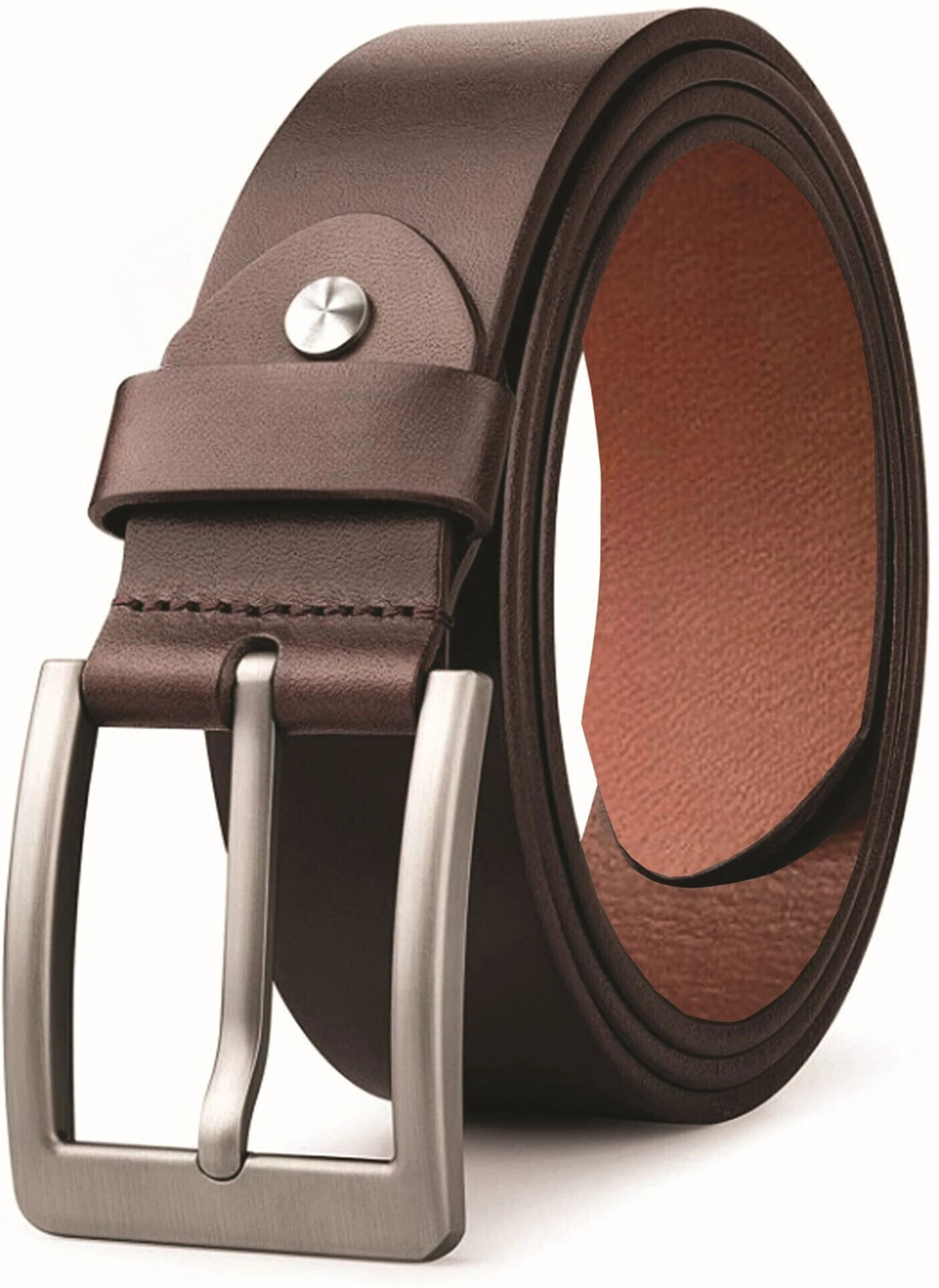 Image of KAEZRI Men Casual, Evening, Formal, Party Brown Genuine Leather Belt
