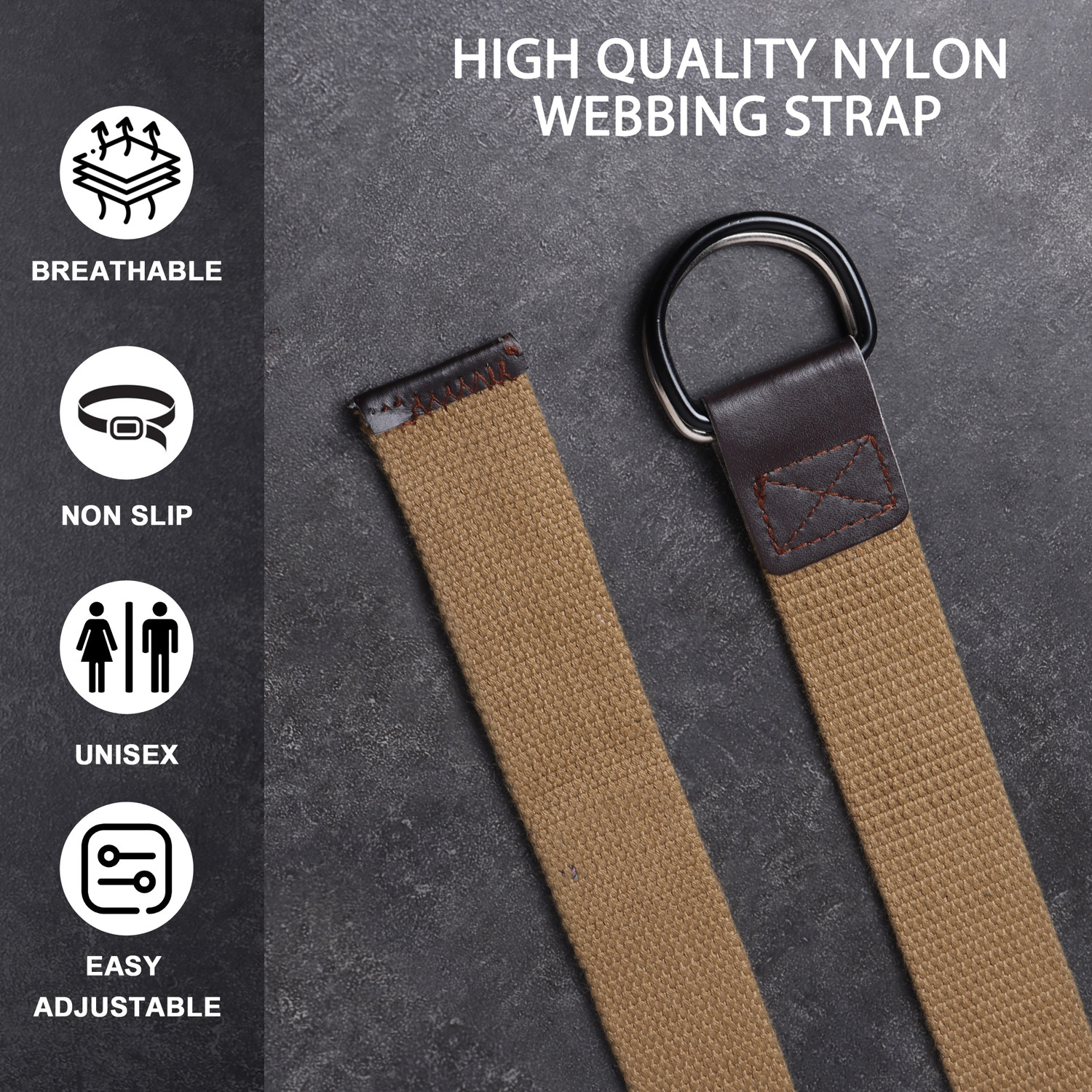 Image of Roadster Men Casual, Formal, Party, Evening Beige Canvas Belt