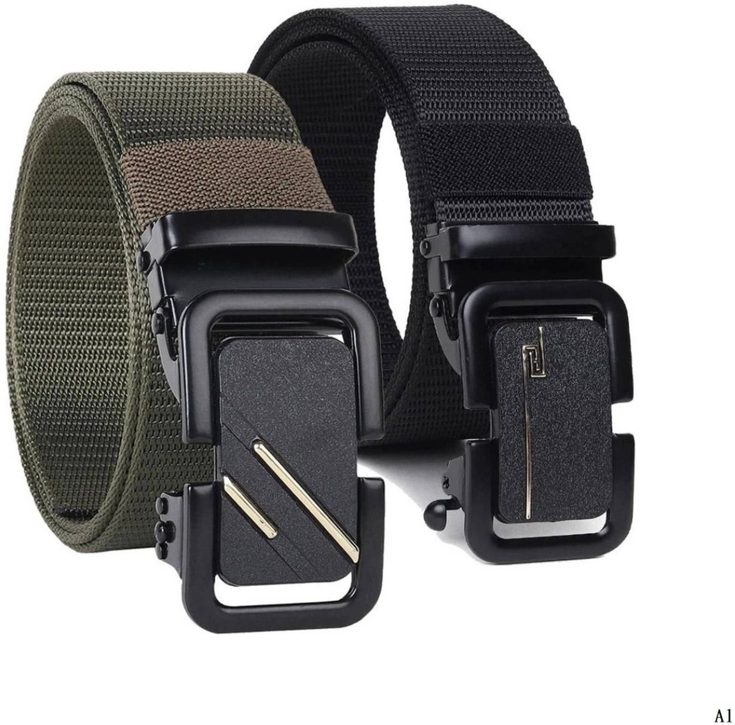 BPRIDE Men Casual, Evening, Formal, Party Black, Green Nylon Belt