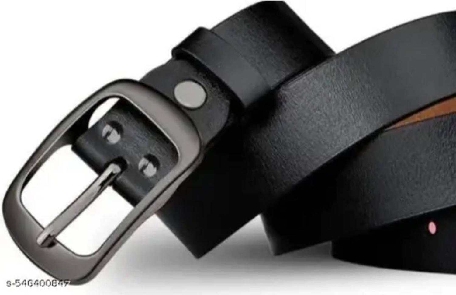 LEOWINGS Men Black Genuine Leather Belt - Image 2