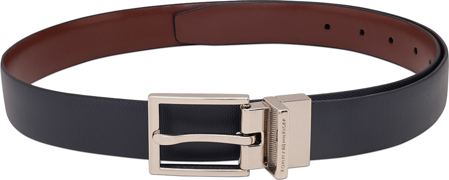 Image of TOMMY HILFIGER Men Blue Genuine Leather Reversible Belt